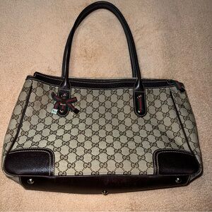 Gucci Beige and Dark Brown Shoulder Bag